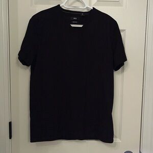 Hugo Boss Women’s Black Relaxed‎ Fit Pima Cotton T-Shirt Sz Large Casual Comfort